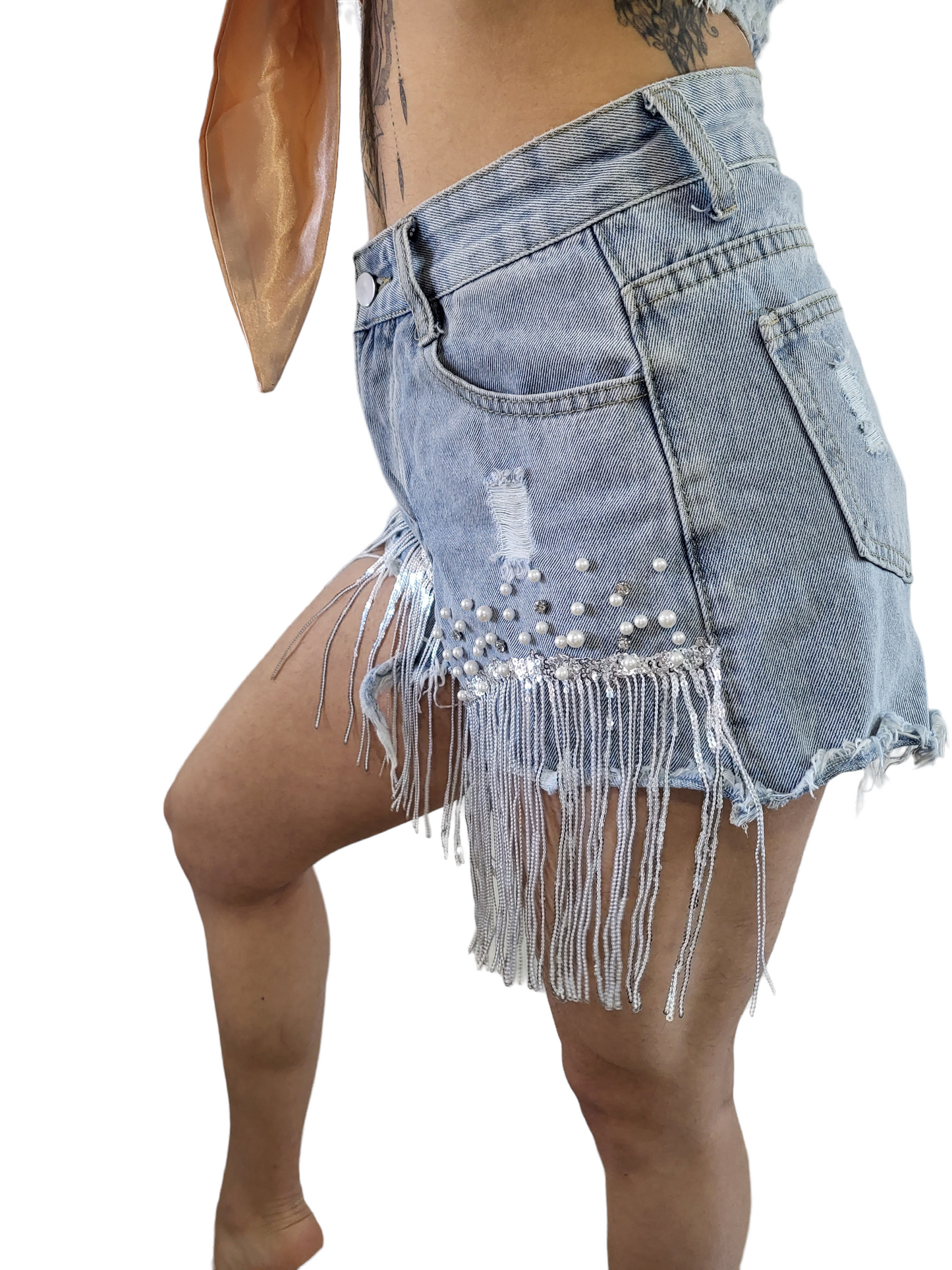 Pearl Fringed Shorts