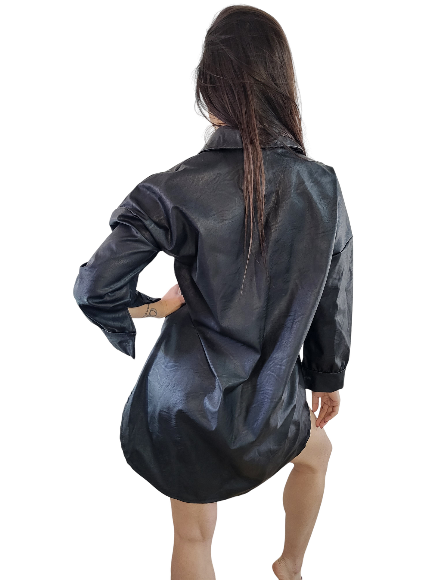 Faux Leather Shirt