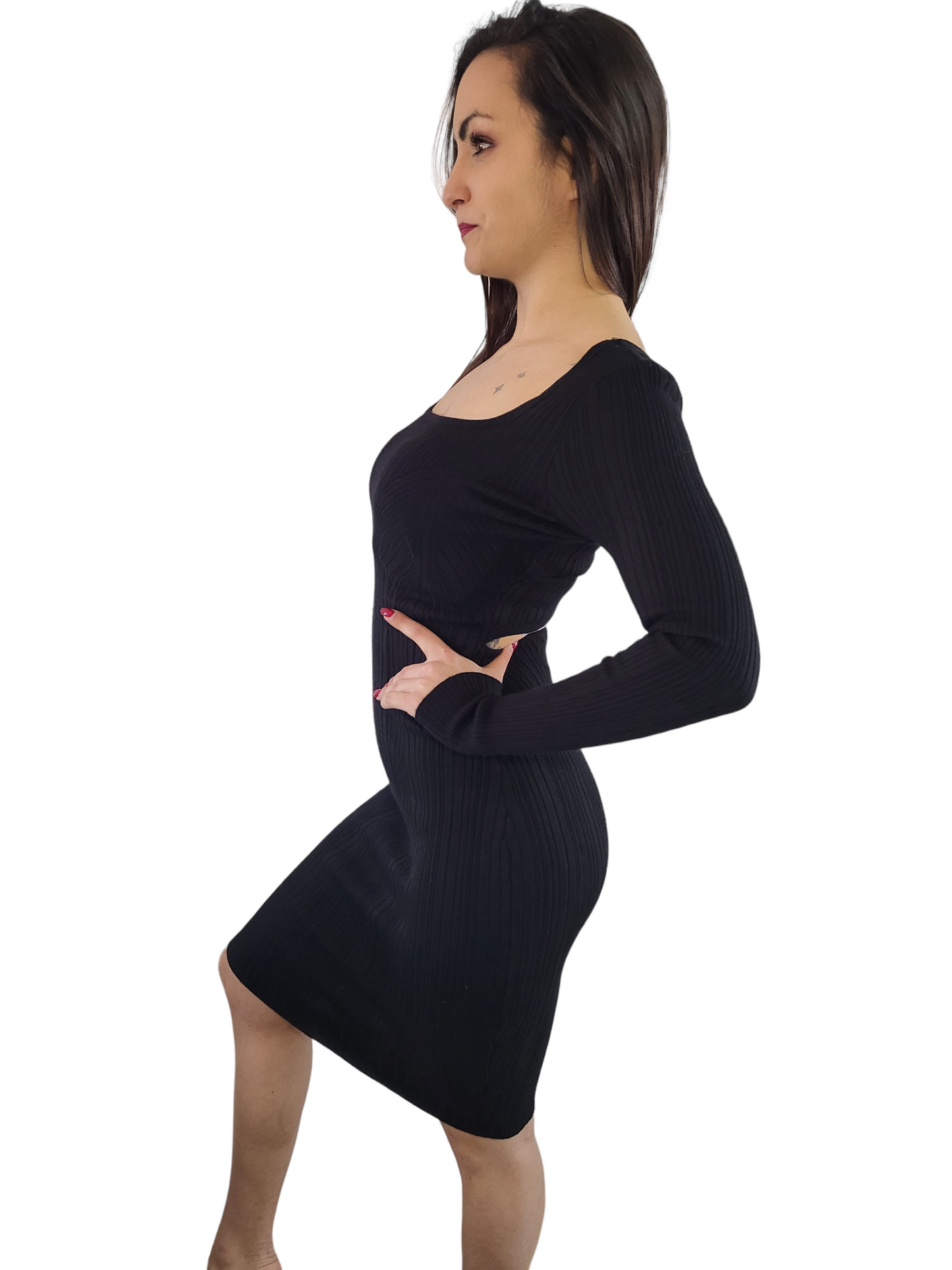 Fitted Bodycon Sweater Dress