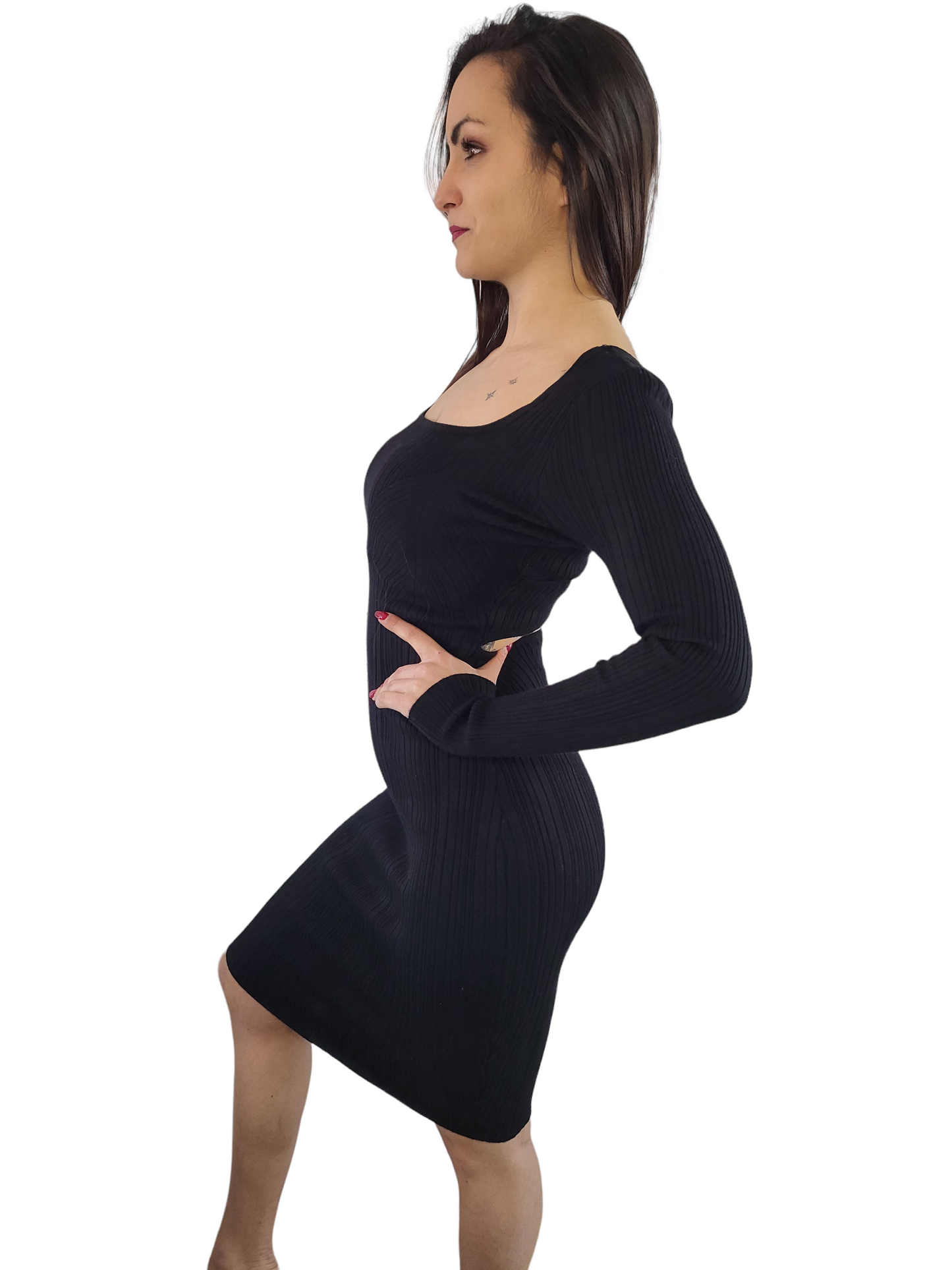 Fitted Bodycon Sweater Dress