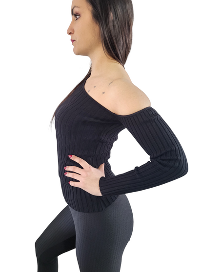 Asymmetrical Off Shoulder Sweater