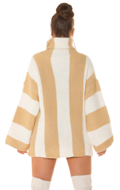 Glamy Turtleneck Sweater Dress