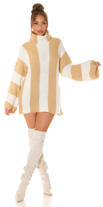 Glamy Turtleneck Sweater Dress