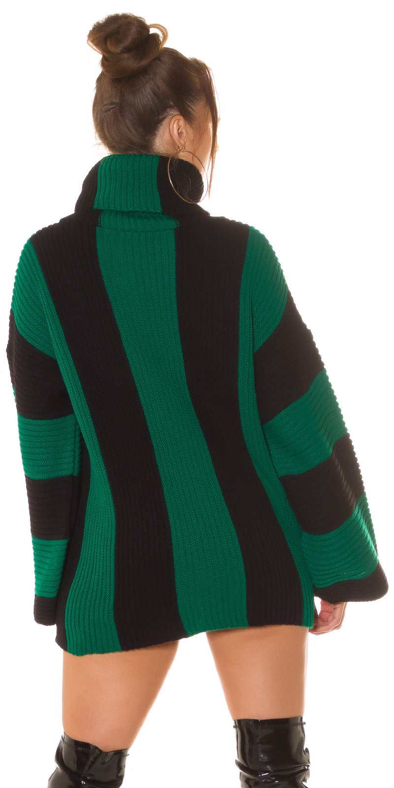 Glamy Turtleneck Sweater Dress