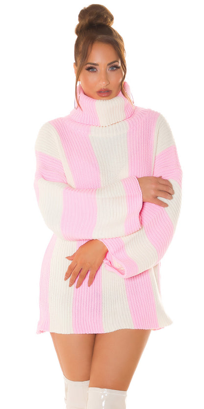 Glamy Turtleneck Sweater Dress