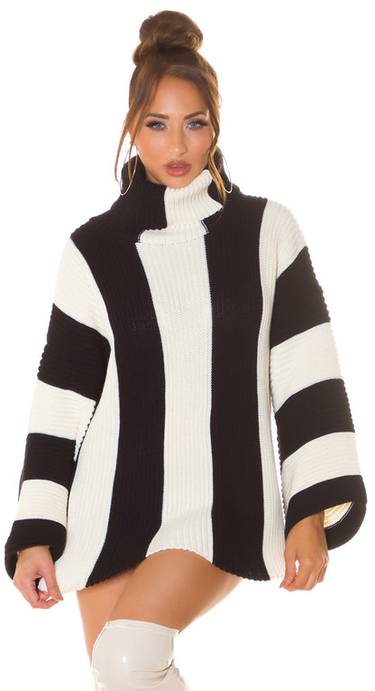 Glamy Turtleneck Sweater Dress