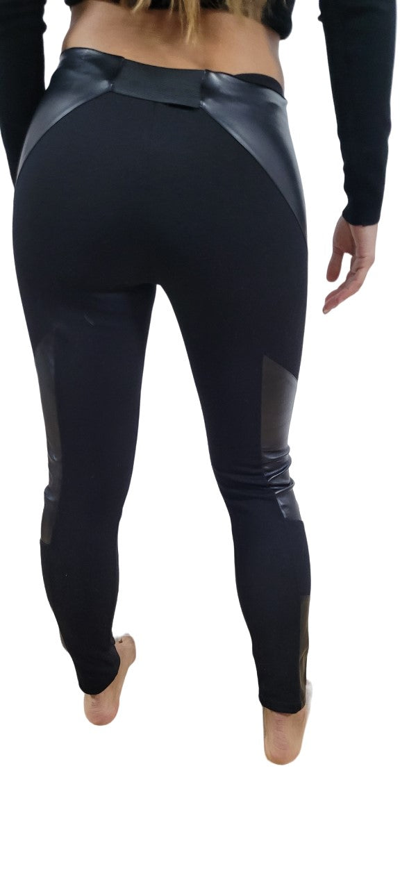 Cut leggings - Faux leather