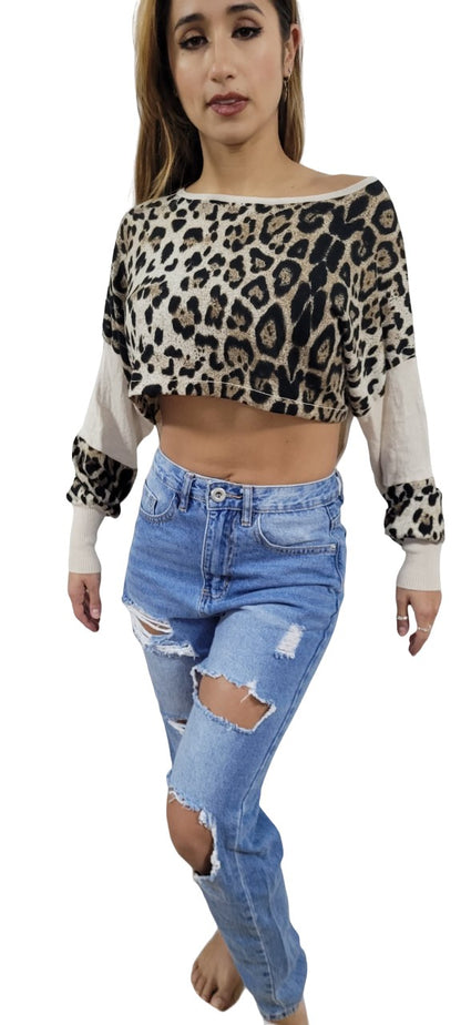 Leopard Asymmetric Sweater