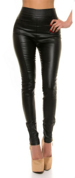 Faux Leather Zip Pants