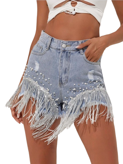 Pearl Fringed Shorts