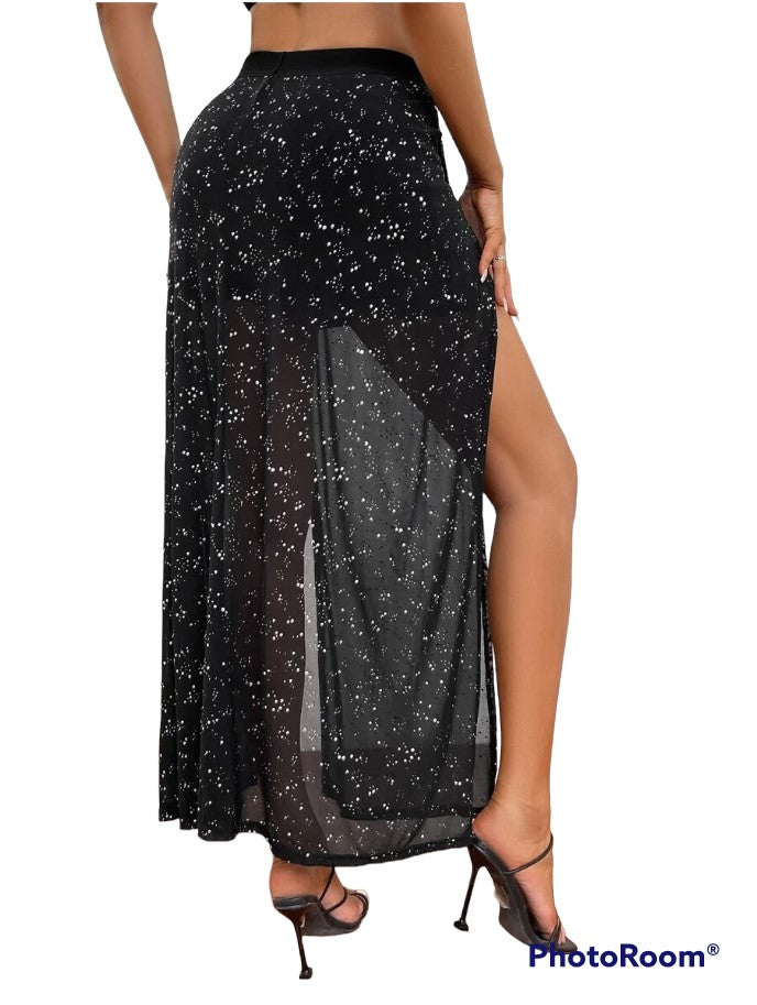 Double Slit Glitter Skirt