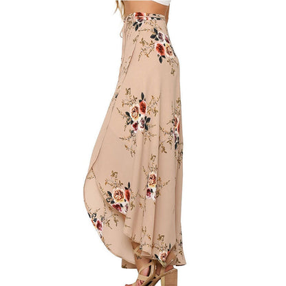 Long Slit Floral Skirt