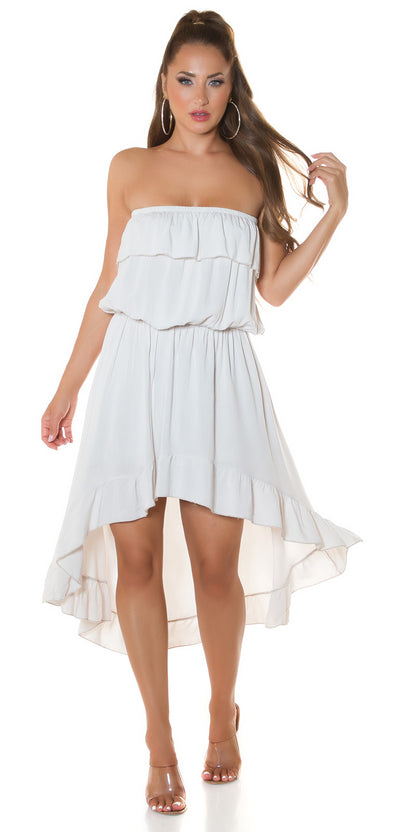 Strapless Asymmetrical Length Dress