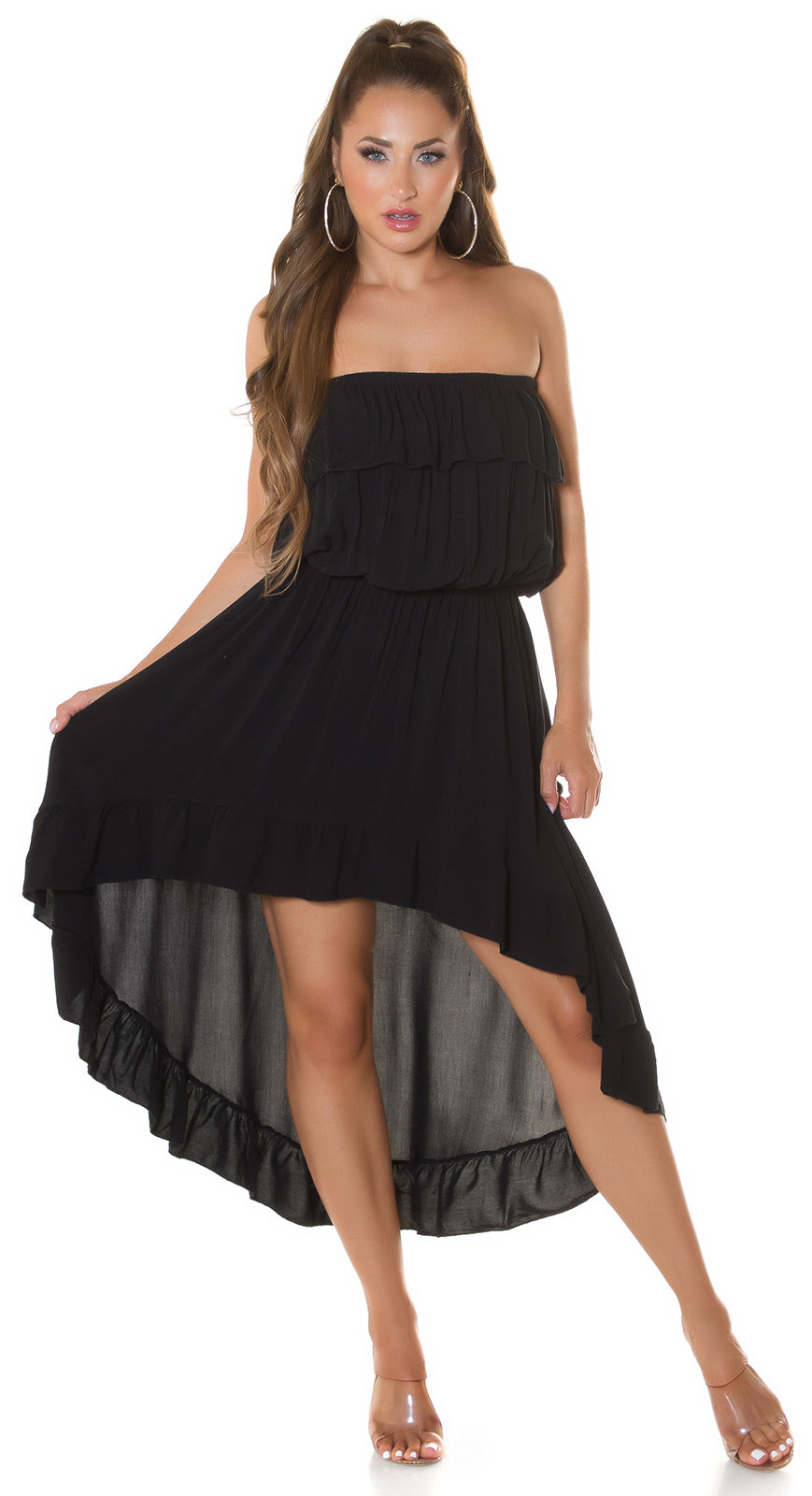 Strapless Asymmetrical Length Dress