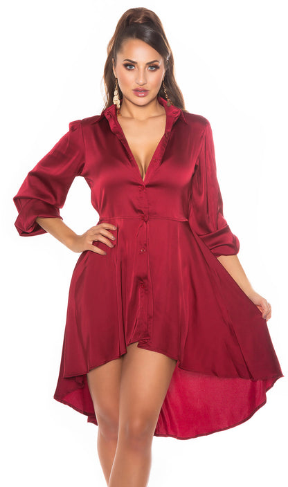 Satin Shirt Dress