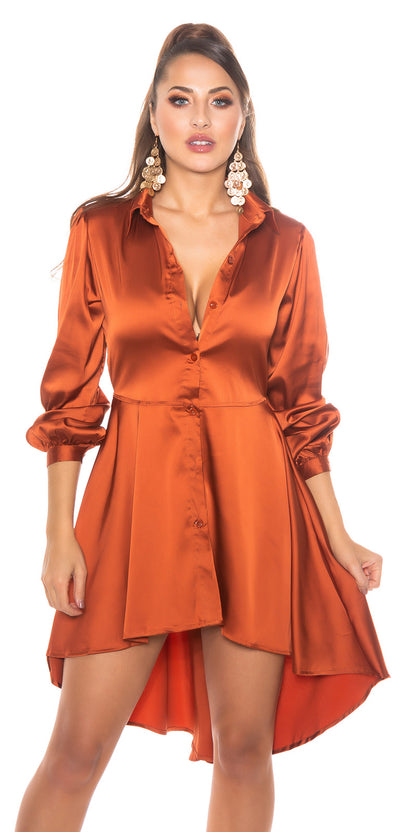 Satin Shirt Dress