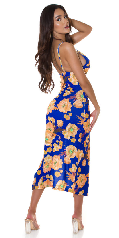 Flower Maxi Slit Dress