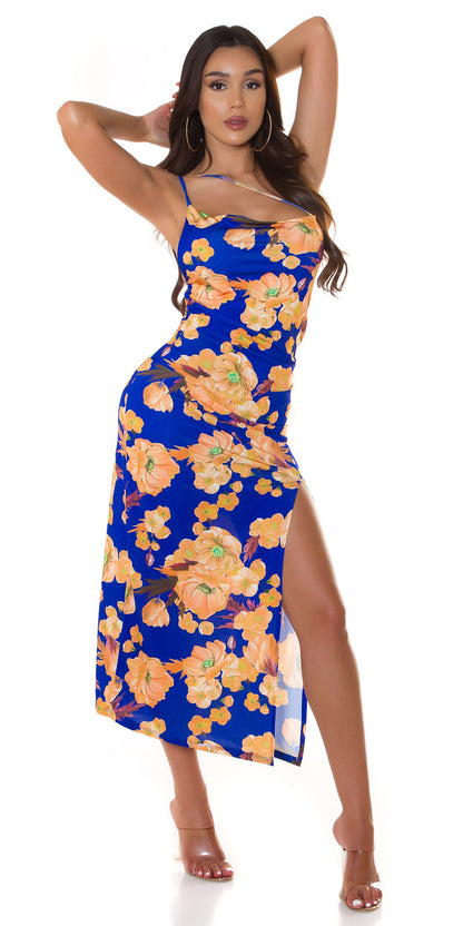 Flower Maxi Slit Dress