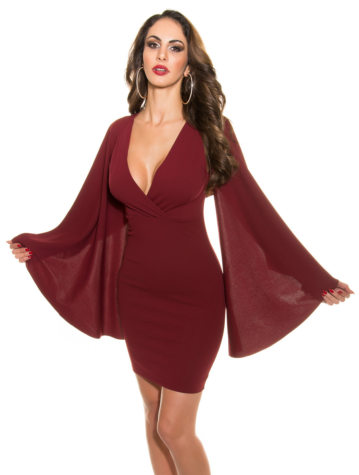 Bat sleeve dress